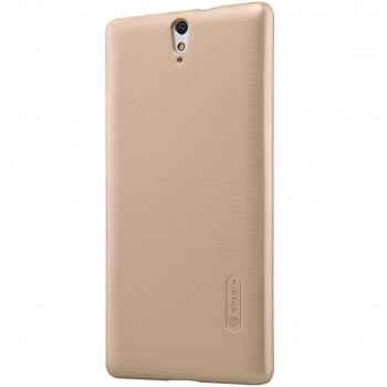 Xperia C5 Ultra deklas auksinis "Nillkin" Frosted Shield + plevele